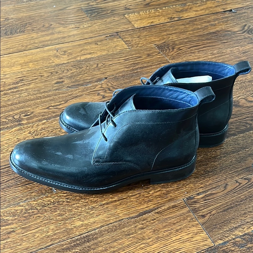 Men's Black Leather Chukka Boots